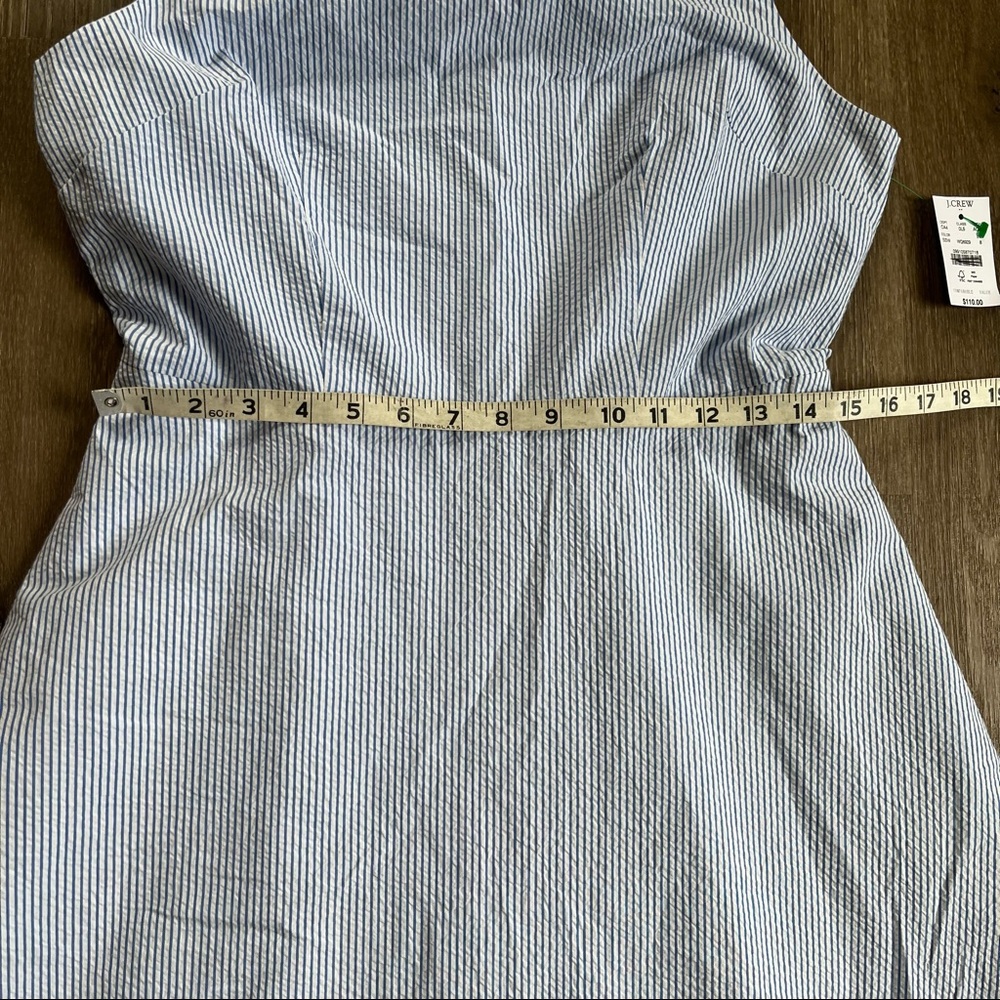 NWT J. Crew blue seersucker sleeveless dress size 8 - Picture 4 of 13